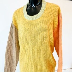 VINTAGE Colourblock Knit Sweater | Shetland Wool Mohair Blend
